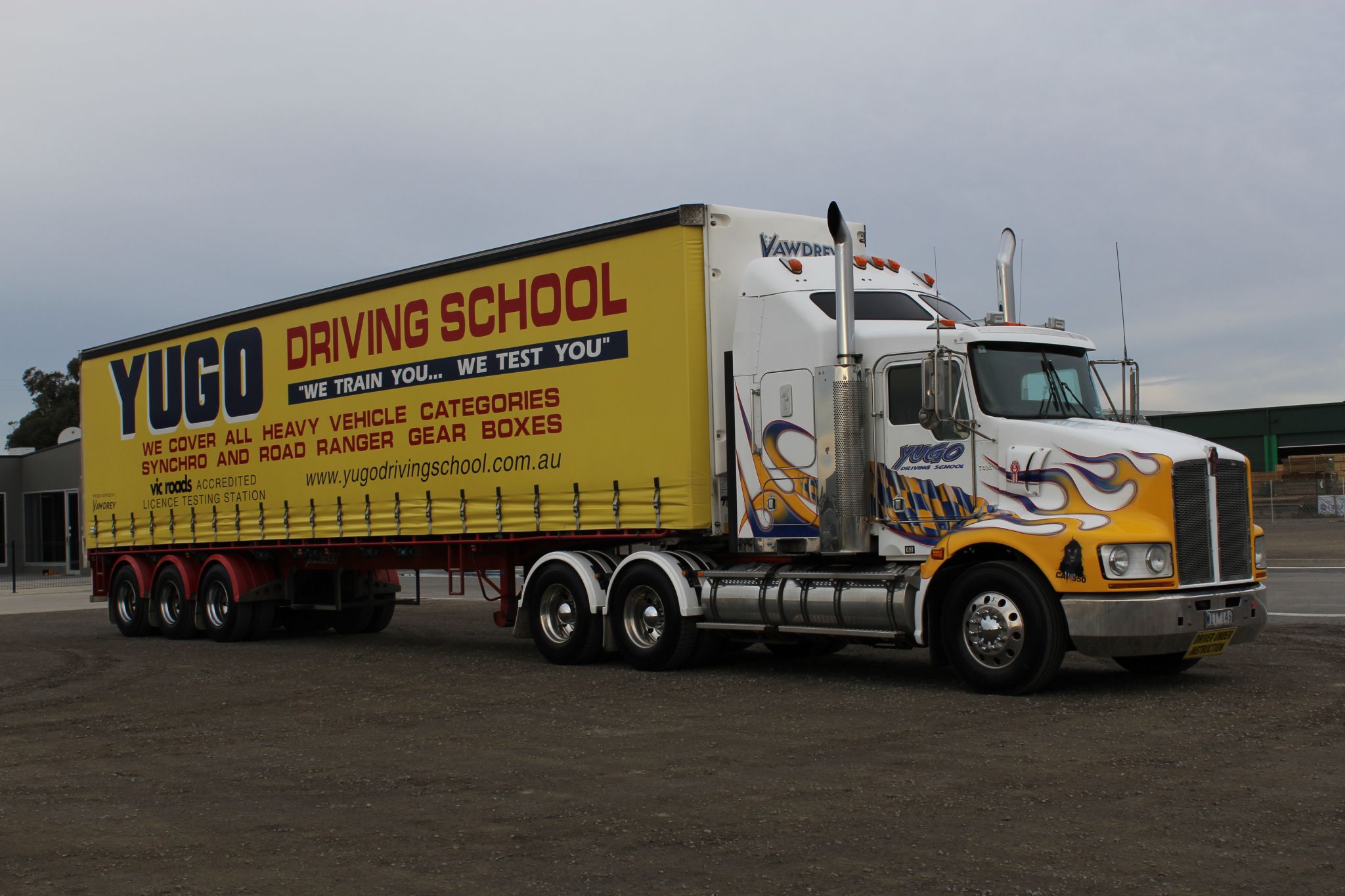Landscape Shot of Heavy Combination Truck | Yugo Driving School