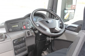 MAN Truck Interior, Steering wheel and sideview mirror | Yugo Driving School